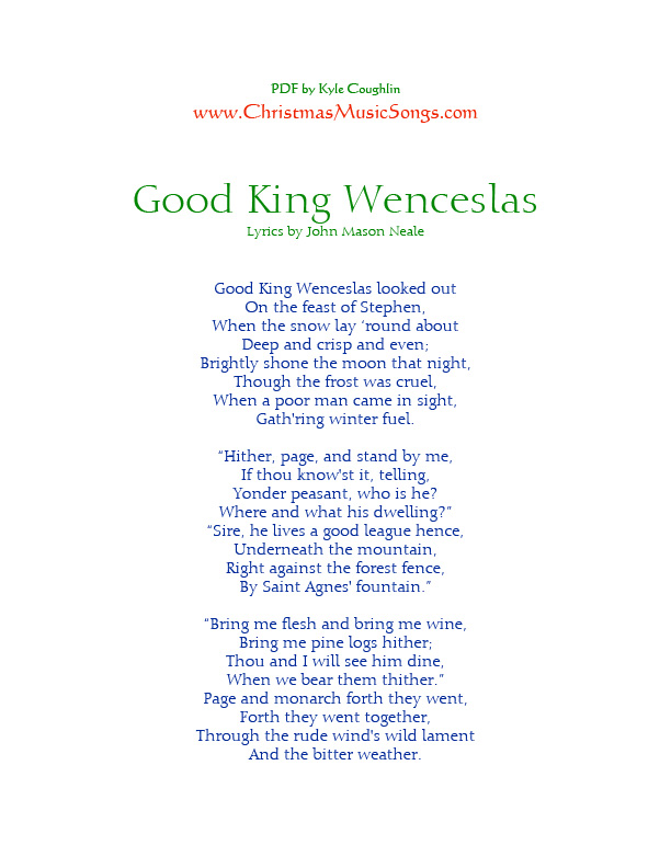 Good King Wenceslas lyrics