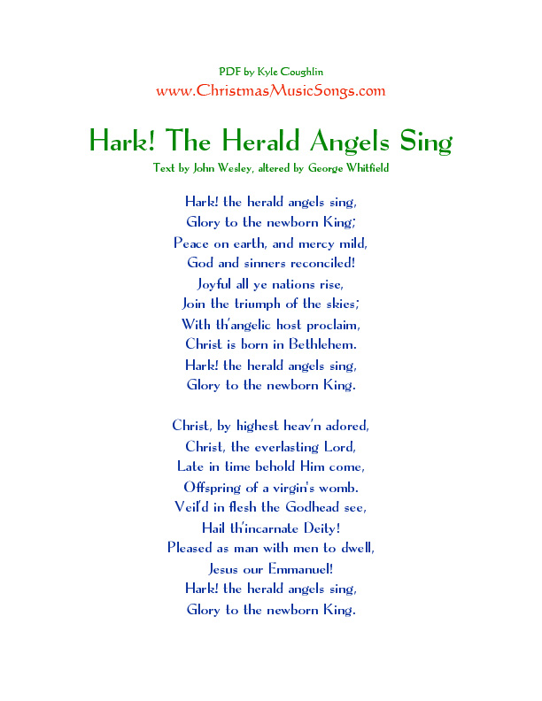 Hark! The Herald Angels Sing lyrics