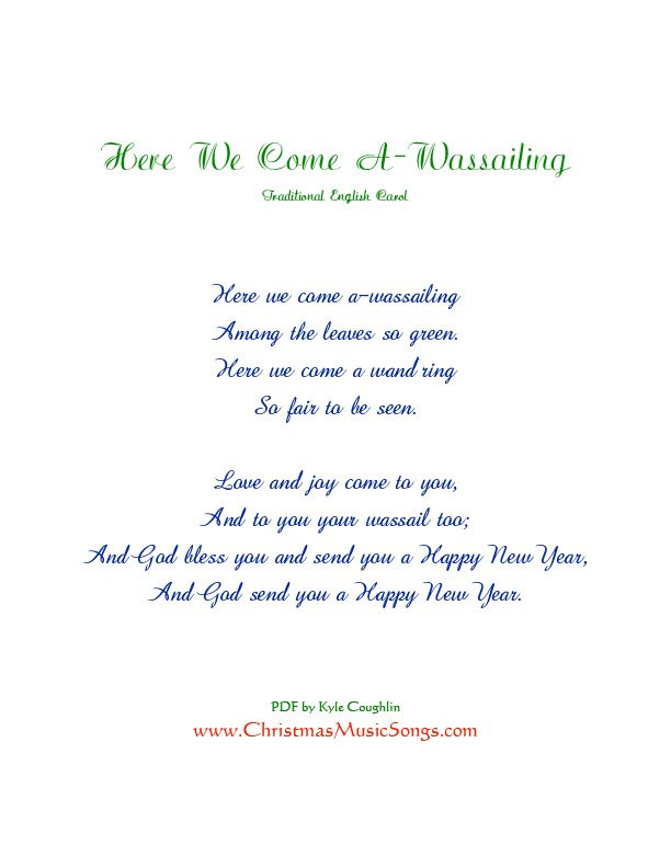 Here We Come A-Wassailing lyrics