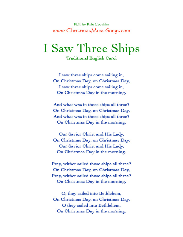 I Saw Three Ships lyrics