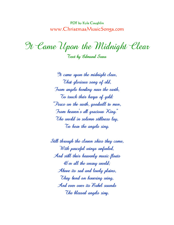 It Came Upon the Midnight Clear lyrics