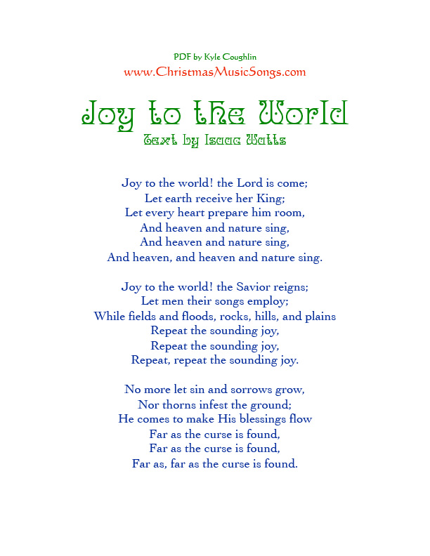 Joy to the World lyrics