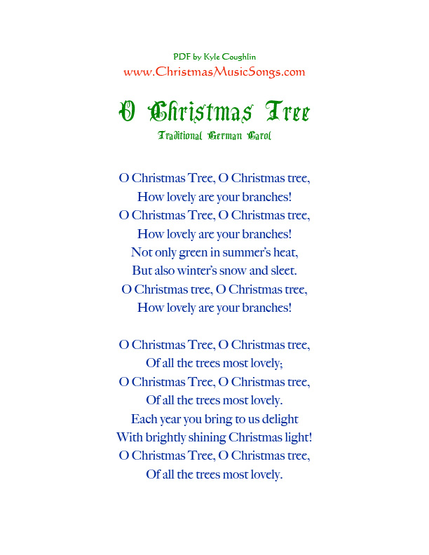 Christmas Tree Oh Christmas Lyrics