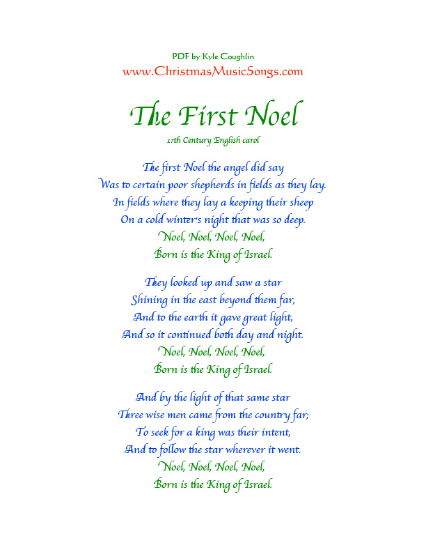 The First Noel Deutscher Text