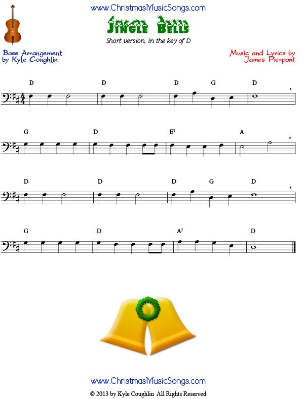 Jingle Bells easy version for bass