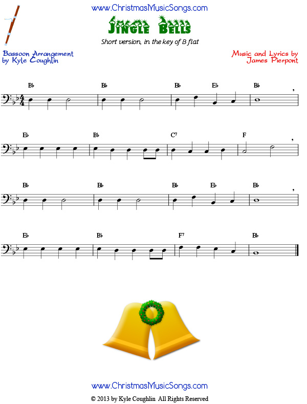Jingle Bells easy version for bassoon