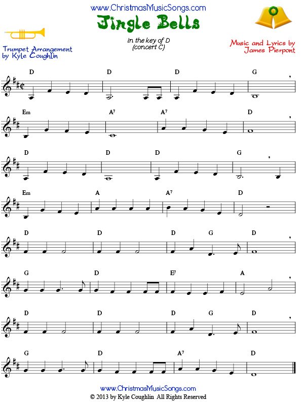 Jingle Bells sheet music for trumpet