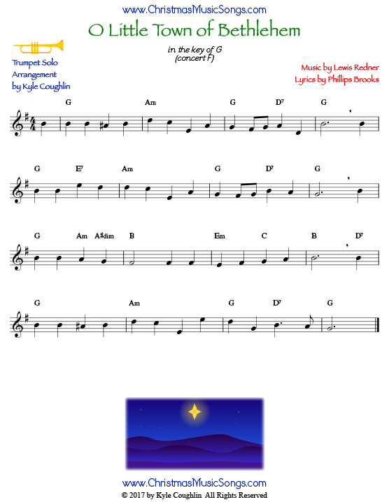 O Little Town of Bethlehem for trumpet solo