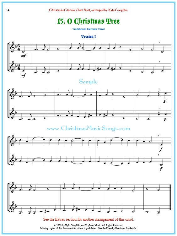 O Holy Night Christmas Carol For Clarinet - Free Sheet Music