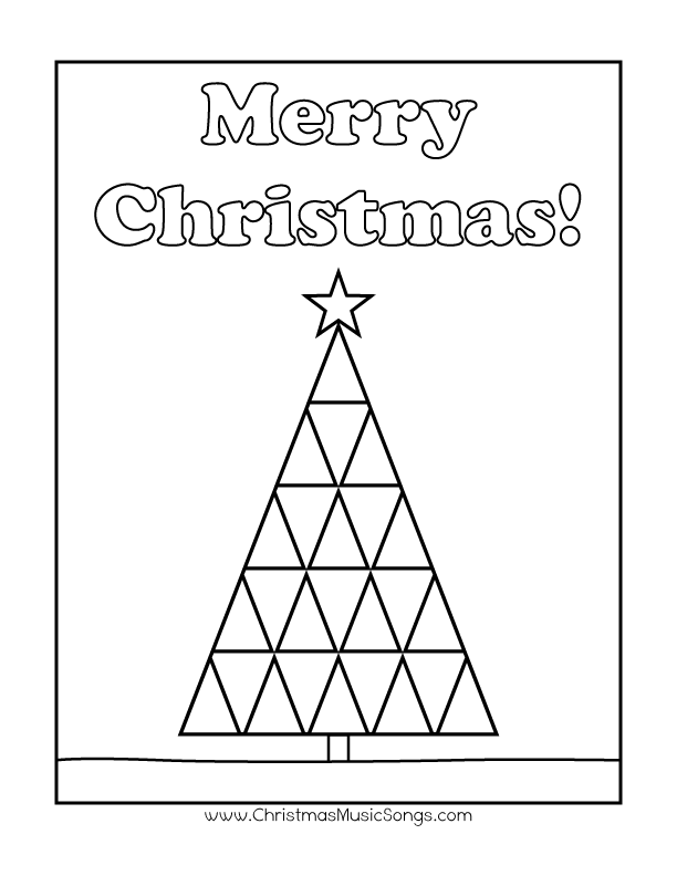 Simple Christmas coloring page with an evergreen tree to keep track of each day you practice during Advent.