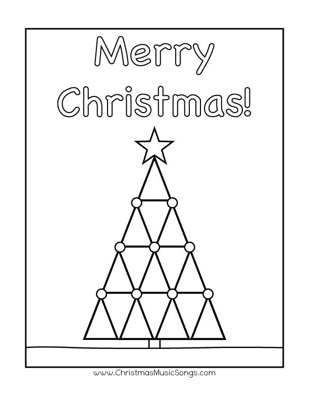Christmas coloring page with a Christmas tree and ornaments to color for each day you practice during Advent.