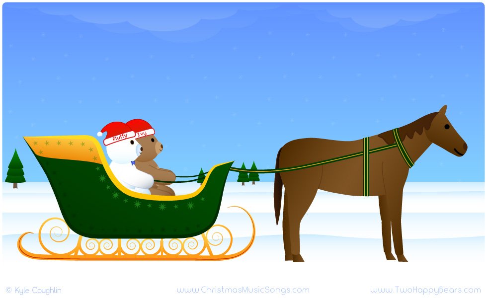 Fluffy and Ivy are going for a ride in a one-horse open sleigh!