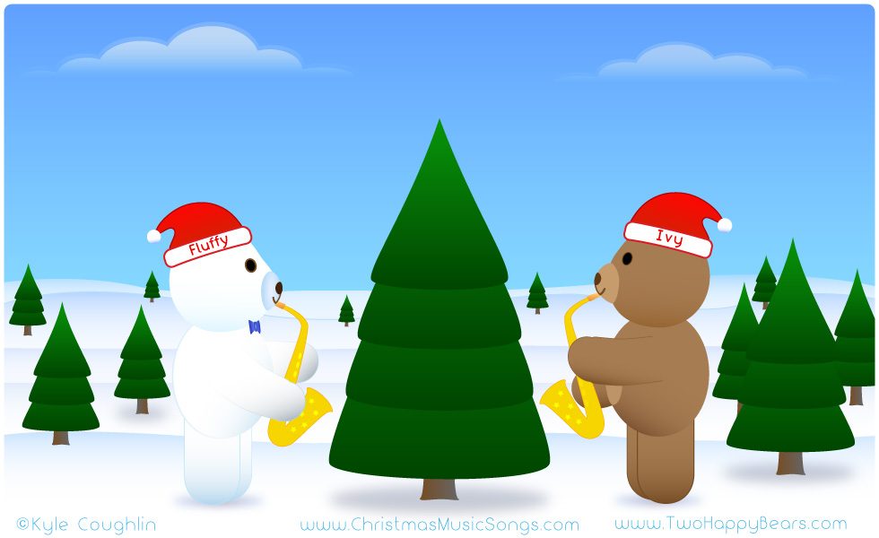 Christmas saxophone duets with Fluffy and Ivy.