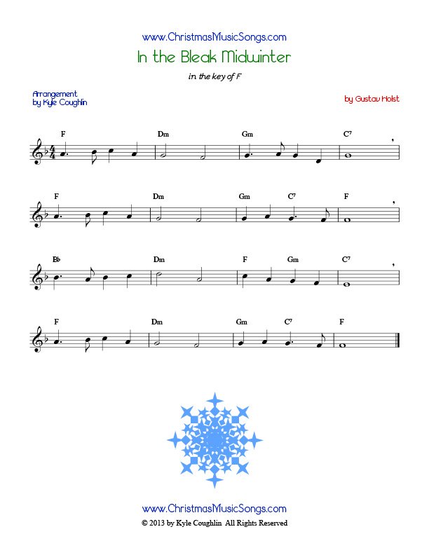 In the Bleak Midwinter sheet music