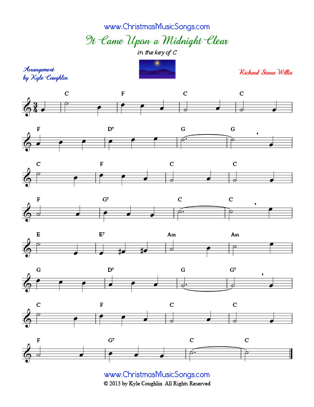 It Came Upon A Midnight Clear Free Sheet Music