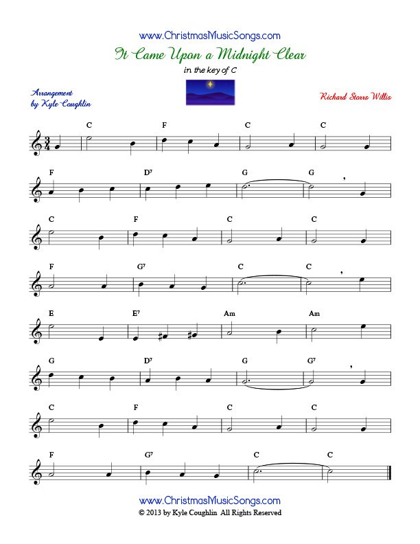 It Came Upon A Midnight Clear Free Sheet Music