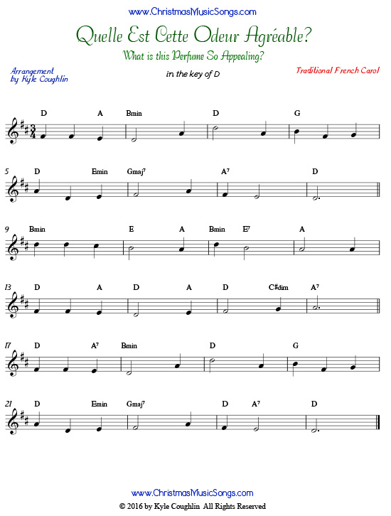Quelle Est Cette Odeur Agréable sheet music printable PDF.