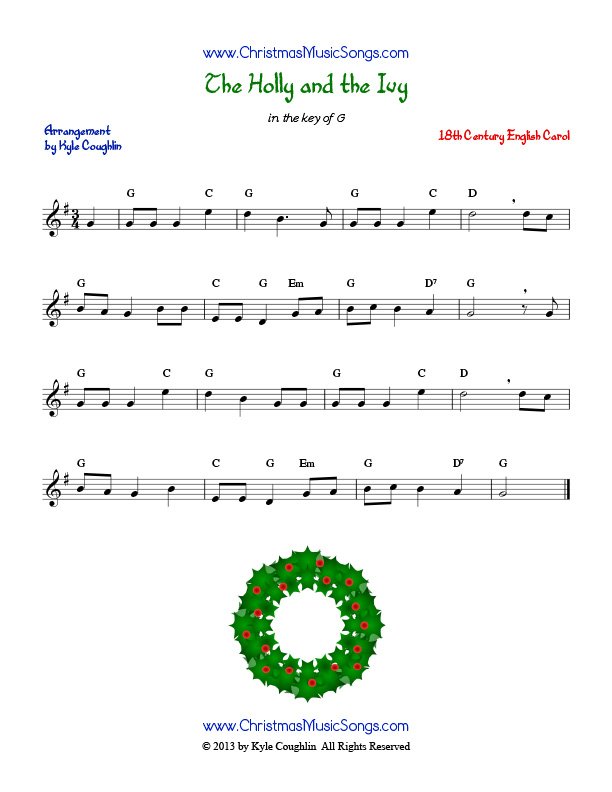 The Holly and the Ivy sheet music