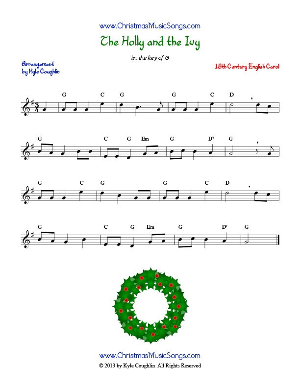 The Holly and the Ivy sheet music