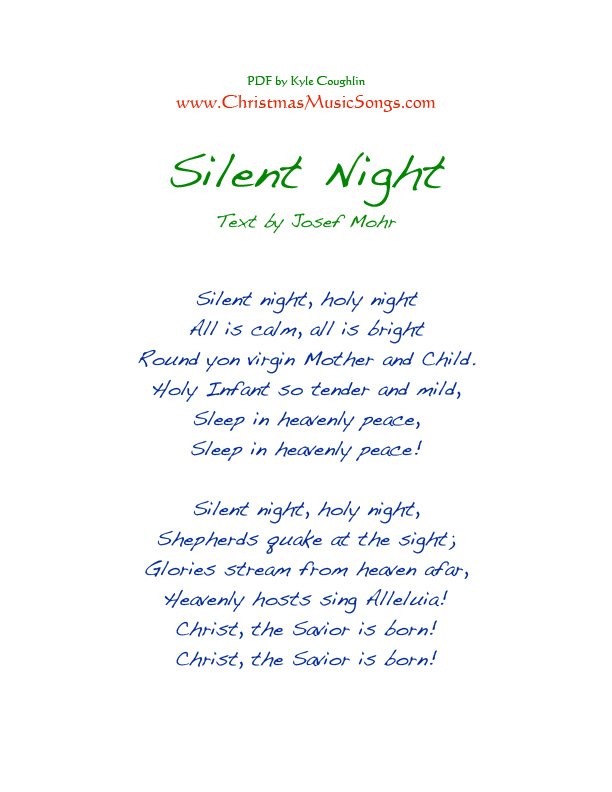 Silent Night Words Printable - Printable Word Searches