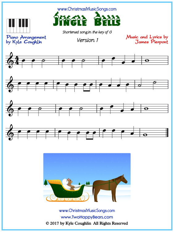 Jingle Bells  Intermediate piano sheet music