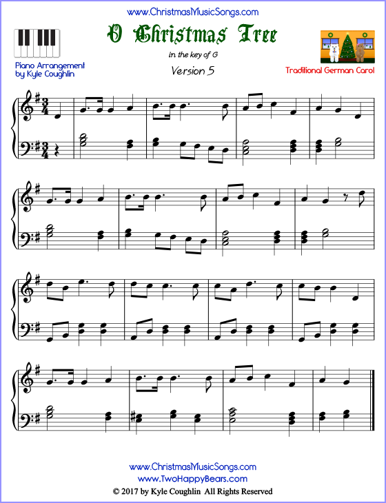 O Christmas Tree Piano Sheet Music Free Printable PDF O Christmas Tree Piano Sheet Music Free Printable PDF