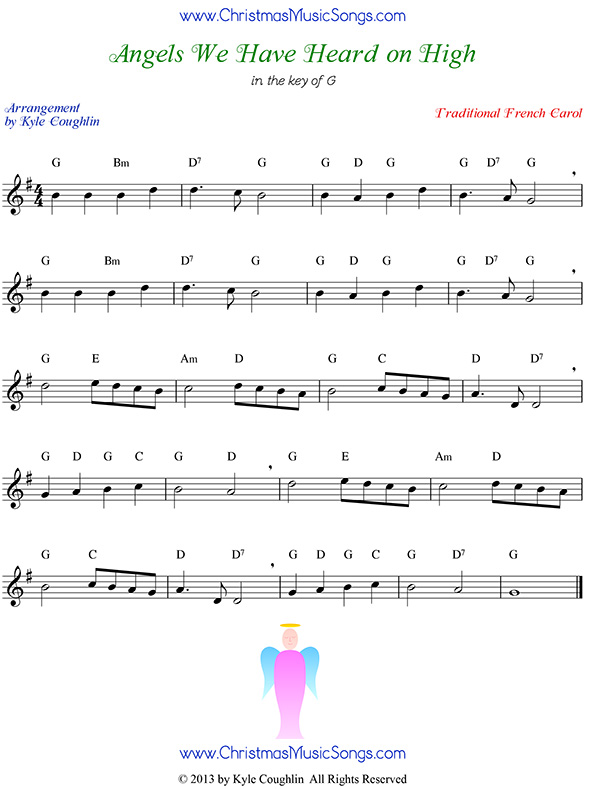 Free sheet music for Angels We Have Heard on High