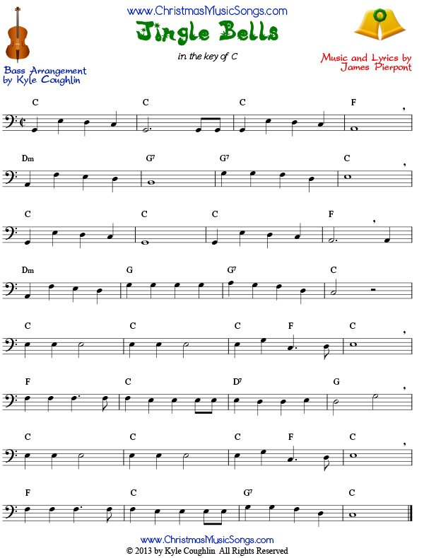 Jingle Bells sheet music for bass