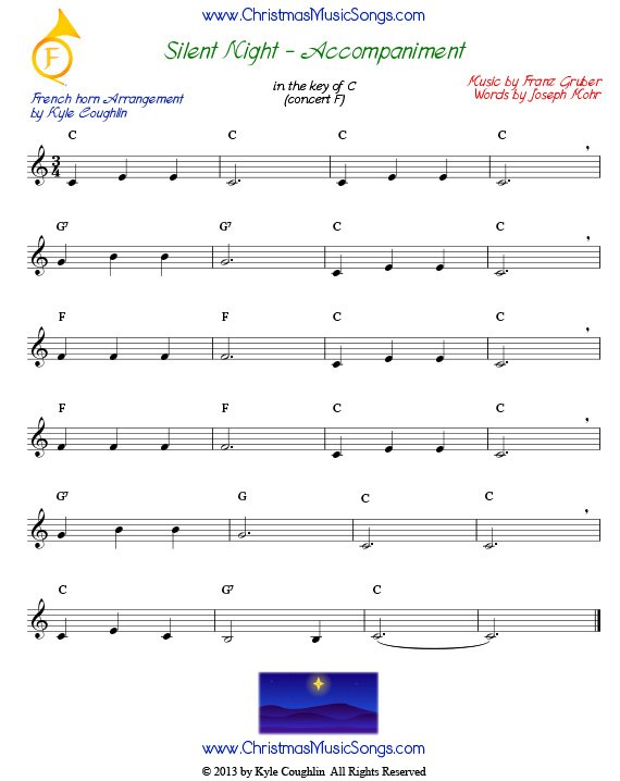 Silent NIght French horn accompaniment