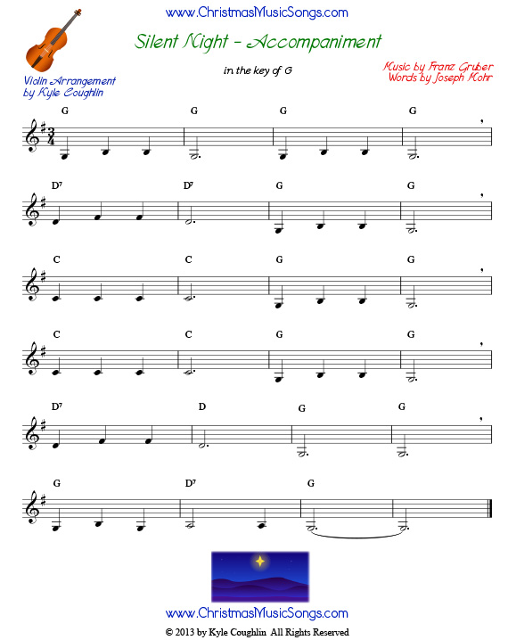 Silent Night For Violin Free Sheet Music