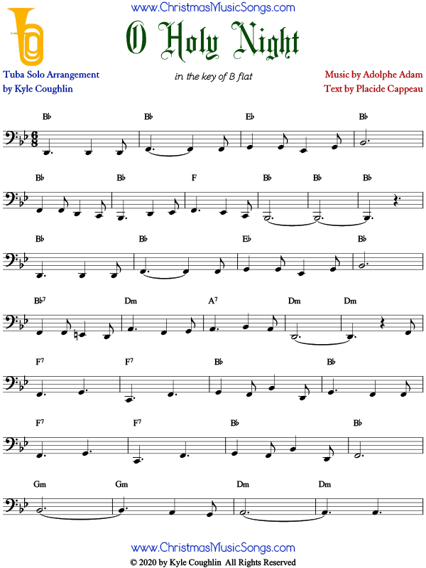 tubescore: O Holy Night Tab Sheet Music for Guitar Christmas Carol with  chords