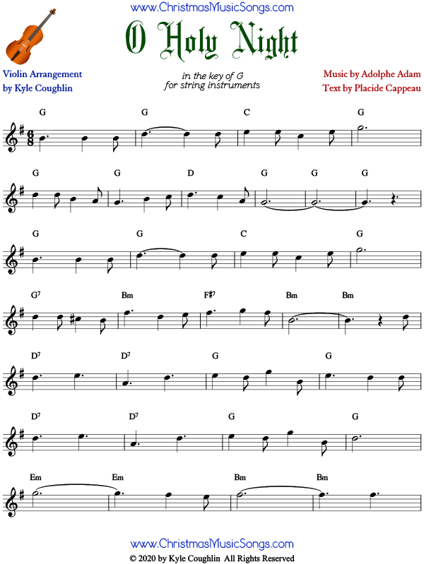 Oh Holy Night violin duet - : High quality ChristianLDS hymn  arrangement sheet music downloads